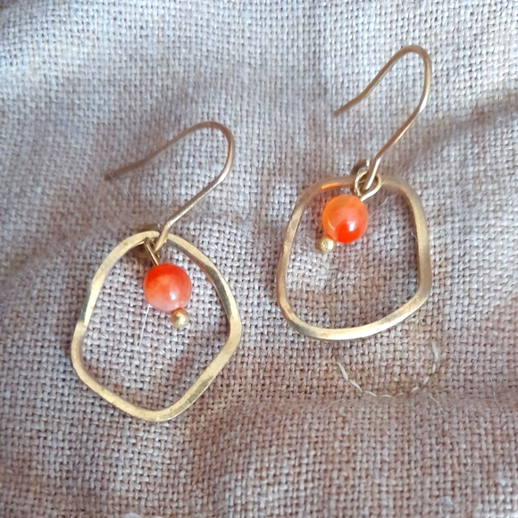 Carnelian Baby 'Wobble' Earrings - Picture 1 of 4